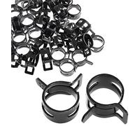 Rierdge 40Pcs 1/2" ID Spring Band Type Clamps, Fuel Hose Clamps Fasteners, Black Spring Hose Clip for Fuel Hose Line Water Pipe Air Tube Silicone Hose (12mm)