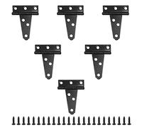 Rierdge 6 Pcs 2 Inch T Strap Hinges, Black Heavy Duty Tee Hinge with Screws, Carbon steel Strap Hinge for Barn Door Fences Cabinet Gate Shutter (Galvanized Rustproof)