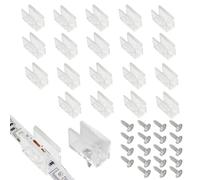 Rierdge Neon Lights Install Fixing Clips - 60PCS Mounting Brackets with Screws for 6x12mm LED Neon Strip Lights, Secure & Durable Clear Plastic Clamps for Wall, Ceiling, Signs DIY Projects