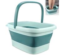 Rierousy Foldable Foot Bath, Polypropylene and TPE Rubber, 15 liters, Light Green