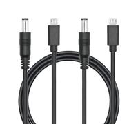 Riertostng 1M/3FT DC 5.5mm x 2.1mm to Micro USB Power Cord, 2Pcs, for LED Desk Lamp, Small Fan, Bedside Lamp & More