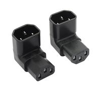 Riertostng 1Pair 90 Degree IEC 320 C14 Male to C13 Female Converter Adapter, Up & Down Angle Extension Connector Plug 10A 250V, for Monitor, Computer, PDU Chassis, Printer etc - 2Pcs
