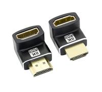Riertostng 1Pair Right Angle HDMI Male to HDMI Female Adapter 8K, Gold Plated 90 Degree and 270 Degree, Supporting 8K@60Hz, 4K@120Hz, Suitable for Laptops, PC, Projectors, etc- 2Pcs (Up+Down)