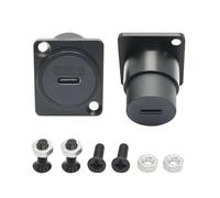 Riertostng 2Pcs USB 3.1 Panel Mount Connector Socket, D-Type USB Type C Female to Female Panel Fixed Pass Through Module with Install Screw, 10Gbps High Speed Data Extension Adapter
