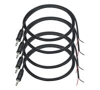 Riertostng 4-Pack 3.5mm Male Jack to Bare Wire Open End 3FT, TS 2 Pole 1/8'' Male Plug to Bare Audio Replacement Cable,for Plug Jack Connector Audio Cable Repair