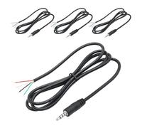Riertostng 4Pcs 3.5mm Male Jack to Bare Wire Open End Cable 1M/3FT, TRRS 4 Pole 1/8'' 3.5mm Male Plug Stereo Audio Wire Replacement, for 3.5mm Plug Jack Earphone Microphone Audio Repair