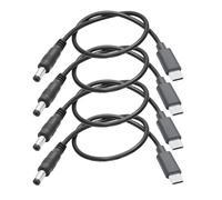 Riertostng 4Pcs DC 5.5mm x 2.1mm to USB C Power Cord 12inch, DC 5521 Male to USB Type C Male Plug, 5V 3A Power Charging Cable Extension Cord, for USB Type C Laptop, Tablets, Phones Etc