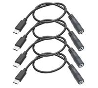 Riertostng 4Pcs DC to USB Power Cord 1FT, DC 3.5 x1.35 Female to USB Type C Male Plug Extension Cord Power Cable 22AWG, for LED Desk Lamp, Small Fan Etc Other USB Equipment