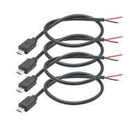 Riertostng 4Pcs Micro USB Male Plug Pigtail Power Cable, 30cm/11in, 22AWG 5V/3A, for Micro USB Equipment Repair DIY