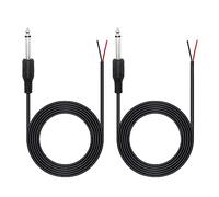 Riertostng 6.35mm Plug to Bare Wire Open End Audio Cable 6FT, Mono 1/4 inch Jack Connector Adapter, for Speaker, Microphone Replacement (2Pcs)