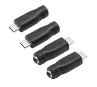 Riertostng DC 5.5mm x 2.1mm to USB C Adapter, 5V DC 5521 Female to USB Type C Male Plug Convert Connector Power (4Pcs)