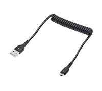 Riertostng Micro USB Expansion Spring Cable 1 to 2FT,Spiral USB A Male to Micro USB Male Charging and Data Transfer Spring Cord,for Smart Phone, Tablet,and Other with Micro USB Port Devices