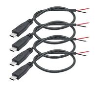 Riertostng Short USB C to 2 Pin Bare Wire Open End Cable,9inch 25cm 5V/3A Type C Male Plug Pigtail Power Wire,for and USB C Equipment Installed or Replacement Repair DIY Cable(4Pcs)
