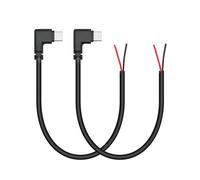 Riertostng USB C to 2 Pin Bare Wire Open End Power Cord 10inch, 90 Degree USB Type C Male Plug 2 Pin Pigtail Cable 20AWG 5V, for USB Type C Equipment Installed or Replacement Repair DIY Cable（2Pcs