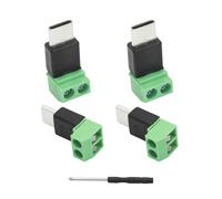 Riertostng USB Type-C to 2 Pin Screw Terminal Adapter,5V 3A Type-C Male to 2 Pin Solderless Connector for Mobile Phones, Tablets, Cameras, Toys, Small Appliances, and Other Devices-4Pcs