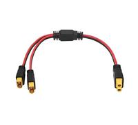 Riertostng XT60 Parallel Battery Connector Cable,12AWG 1 Female to 2 Male Y Splitter Adapter, 35cm/13.7inch for RC Multicopter Quadcopter