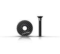 Riesel Design - STEM Cap - High-end Carbon Bicycle Steering Cap + Anodised Aluminium Screw - 6 g Size 1 1/8 Inch - Carbon