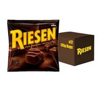 Riesen Dark Chocolate Covered Chewy Toffees, Rich & Indulgent Chewy Caramel in Dark Chocolate, 135 g (Pack of 12)