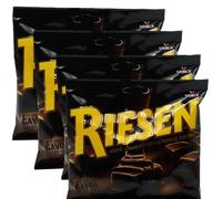 Riesen Dark Chocolate Toffee 135g Pack of 4 Individually Wrapped Chewy Toffee Sweets Coated in Rich Dark Chocolate Classic Chocolate Treat Ideal for Gifting Sharing Parties and Everyday Snacking
