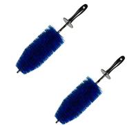 RIESKAS 2PCS Super Soft Grill & Spoke Alloy Wheel Cleaning Brush - Blue & Black - Large