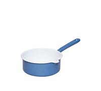 Riess, 0037-129 Saucepan with Large Spout, 16 cm, 1.0 Litre, Enamel, Classic Edition Nature Blue Dark, 0.469 kg, 1 Litre, 32.7 x 19.2 x 7 cm