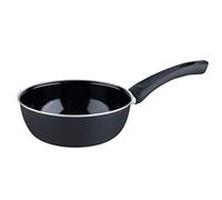 Riess, 0056-022, Gourmet Pan 20, High, Classic Black Mail, Diameter 20 cm, Height 7.2 cm, Capacity 1 Litre, Black Enamel, Frying Pan, Induction