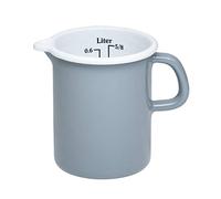Riess, 0337-065 Kitchen Measure 9, 0.5 L, Classic Pure Grey, 9 cm Diameter, 0.5 litres, 14.5 x 10.1 x 12 cm, Enamel, Light Grey, Induction