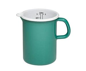 Riess, 0338-111, Kitchen Dimensions 1 L, Special Edition Nature Green Dark, Enamel, Green, 0.431 kg, 1 Litre, 16.3 x 11.3 x 14.8 cm, Induction