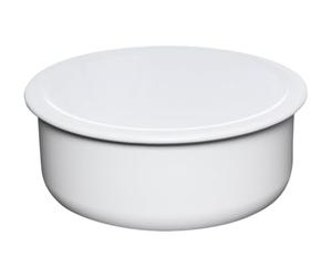 Riess, 0645-033, Bread box/Biscuit tin with lid, CLASSIC- WHITE, diameter 24 cm, 4 litres, enamel, white