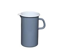 Riess, 0836-065 Enamel Jug, 10 cm Diameter, 1.5 L Capacity, Pure Grey, LBH 16.3 x 11.3 x 19 cm, Sippy Pan, Milk Jug
