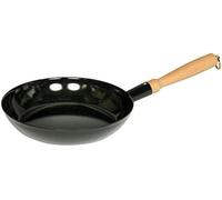 Riess Classic-Black Pan Round with Wooden Handle, Diameter-24 Cm Black