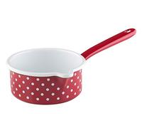 Riess, Country 0036-077 Saucepan with Large Spout 14 0.75 L Red Dots Diameter 14 cm Height 6.7 cm Capacity 0.75 litres Enamel Red Induction