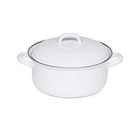 Riess Country-Edelweiss Casserole with Lid, Diameter-20 cm White