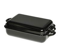 Riess Professional Frying Pan with Lid, 2 Handles (on Lid + Pan), Black, Various Sizes Available, 37 x 26 cm