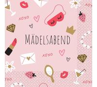 Riethmüller Serviettes Girls' Evening 33 cm x 33 cm, Pack of 16 - Large Paper Napkins with Saying for Girls' Evening & Celebrations - Table Decoration