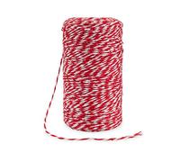 Rietlow® Cotton Twine 200m -Food-Grade Kitchen String - Butcher’s Cord for Cooking, Trussing, Baking, Grilling and Crafting - Craft Twine - Natural Cotton Cord (Red-white)