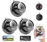 Rietoiu 2026 Upgraded Ultra-Invisible No-Plug Camera,1080P WiFi Mini Hidden Camera with Two-Way Audio,Invisible Mini Spy Camera Wireless,Wireless Indoor Security Camera for Pet/Baby/Nanny (3 Pcs)
