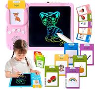 Rietoiu Croeve Talking Tablet,2025 New Verbio Talking-Tablet, 2-in-1 Voice Pad & Drawing Board, Plug & Play English Language System, Sight Words Flashcards for Interactive Learning (Pink-224 Words)