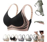 Rietoiu Libiyi Super Gather Bra Wireless Push-Up Bra,Lifting Anti-Sagging Wireless Push-up Bra,Wide Strap Sleep Comfortable Full Coverage Shaping Sports Bras,Lift Full-Figure Bra Women (Black, XL)