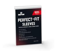 Rieton Jumbo Card Sleeves Size XL -5.7'' x 7.9'', 100 Micron Exact Fit Sleeves for Jumbo Cards XL (60 Pack)