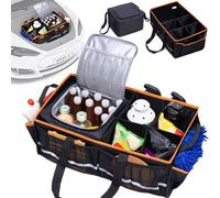 Rifachua Front Trunk Organizer with Cooler Bag Compatible with Tesla Model Y, Model 3, Model 3 Highland Grocery Frunk Storage Bag Collapsible for Car SUV with Multi Compartment, Black