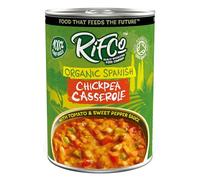 RIFCo Organic Spanish Chickpea Casserole, 6 x 400 g Cans - Spanish-Style Dish with Chickpeas, Tomatoes, Peppers, Onion, Chilli, Garlic & Parsley