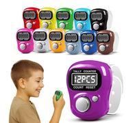 Riff Ruffle 12-Pack Digital Finger Tally Counters for Kids - #1 Trending Fidget Toy, Adjustable Rings, Colorful Party Favors, Goodie Bag Gifts, Classroom Prizes -Fun Click Counters for Events& Games