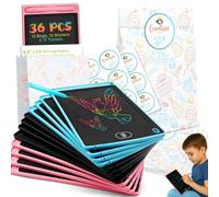 Riff Ruffle All-in-One 36-Pack Party Favour Kids - 12 LCD Writing Tablets (6.5"), 12 Gift Bags & 12 Stickers - Educational Doodle Boards for Boys and Girls 3-10, Ultimate Goodie Bag Gifts