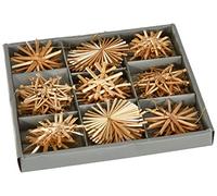 Riffelmacher 75312 Straw Assortment, Size of Each Star Approx. 6 cm, Pack of 30, Tree Decorations, Arrangement, Decoration, Decorative Hanger, Christmas, Advent