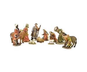 Riffelmacher 78005 Painted Nativity Figures for Nativity Scene Figures Max. 12 cm 12-Piece Set Made of Polyresin Christmas Story Gift