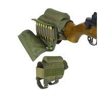 Rifle Buttstock -1pc Rifle Shotgun Tactical Buttstock Cheek - for Hunting Shooting - Cheek Rest Ammo Carrier - with 7 Shells Holder (Green)