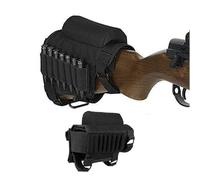 Rifle Buttstock - 1pc Rifle Shotgun Tactical Buttstock Cheek - for Hunting Shooting - Cheek Rest Ammo Carrier - with 7 Shells Holder (Black)