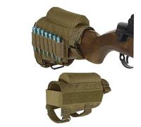 Rifle Buttstock - 1pc Rifle Shotgun Tactical Buttstock Cheek - for Hunting Shooting - Cheek Rest Ammo Carrier - with 7 Shells Holder (Khaki)