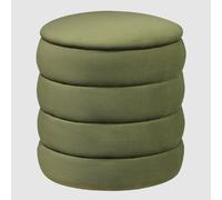 rifle fabric cylindrical ribbed stool in olive green
